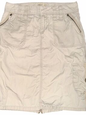 Y2K Vintage American Eagle Outfitters Cargo Khaki Knee Length Mini Skirt